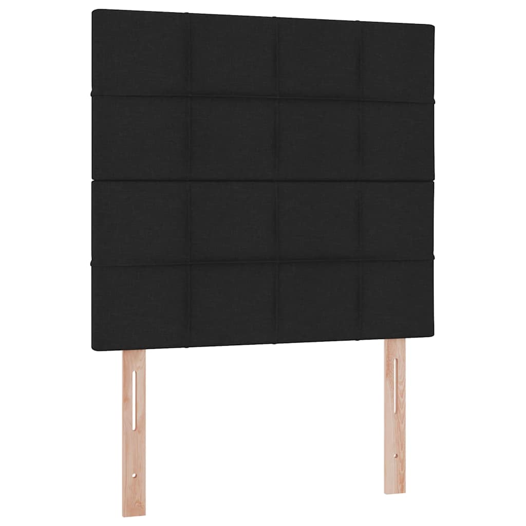 LED opbevarings seng med madras Sort 100 x 200 cm Stof