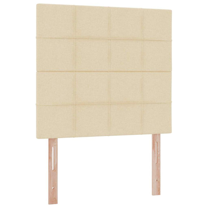 LED opbevarings seng med madras Creme 100 x 200 cm Stof
