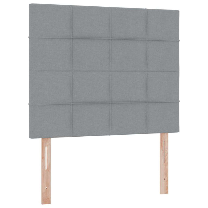 LED opbevarings seng med madras Lysegrå 120 x 190 cm Stof