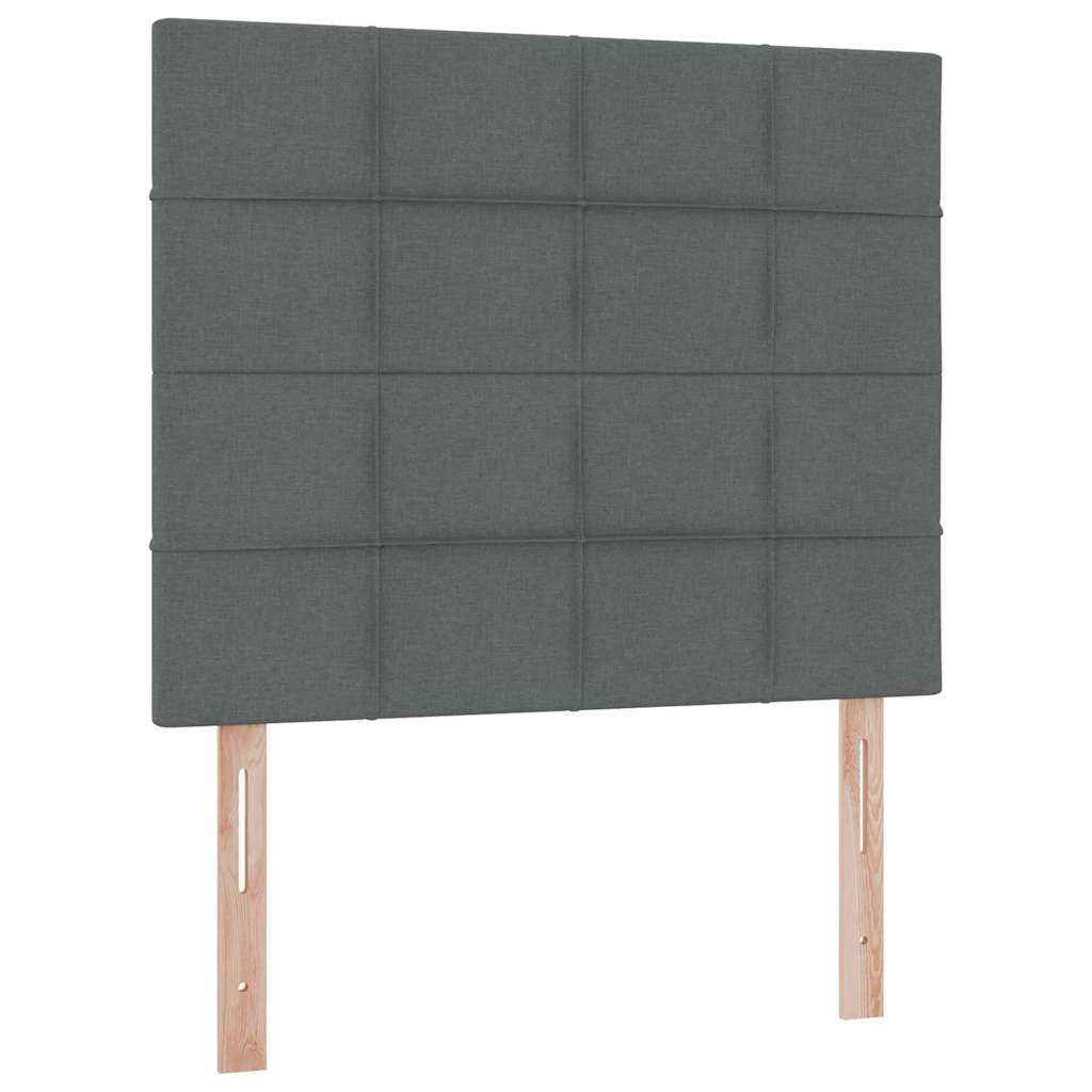 LED opbevarings seng med madras Mørkegrå 120 x 190 cm Stof