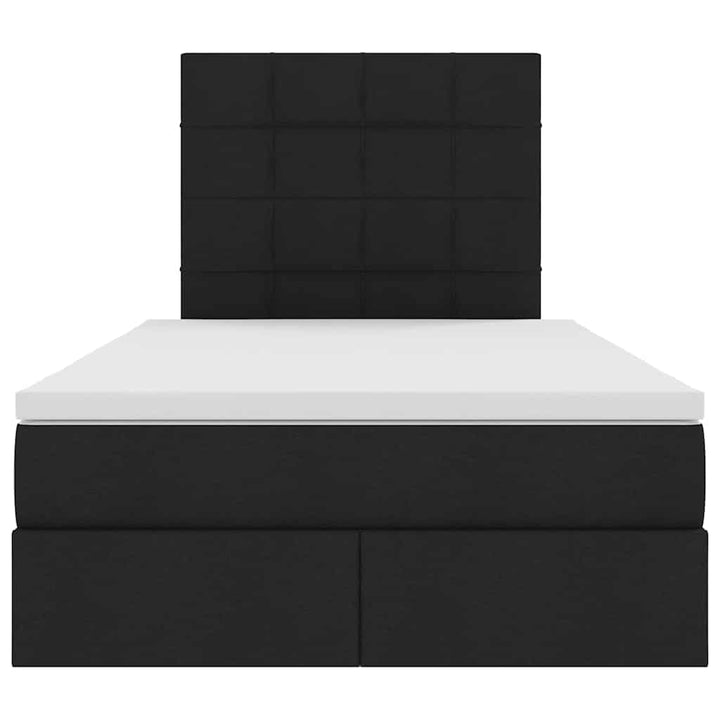 Seng med opbevaring og LED med LED Sort 120 x 200 cm Polyester