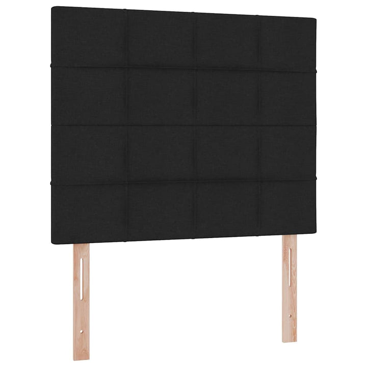 Seng med opbevaring og LED med LED Sort 120 x 200 cm Polyester