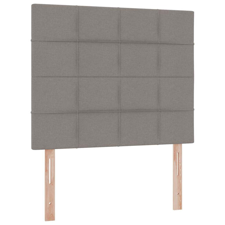 LED opbevarings seng med madras Gråbrun 120 x 200 cm Stof
