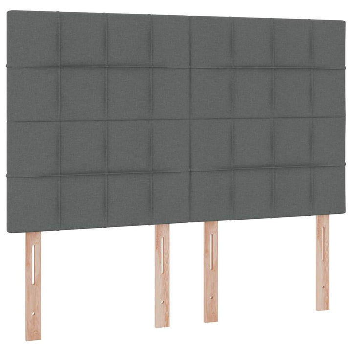 LED opbevarings seng med madras Mørkegrå 140 x 190 cm Stof