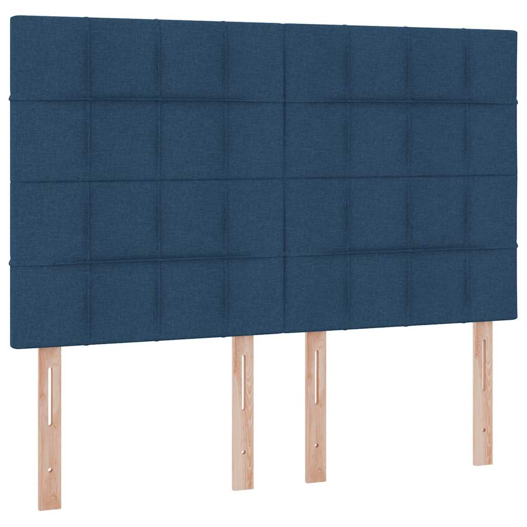 Seng med opbevaring og LED med LED Blå 140 x 190 cm Polyester