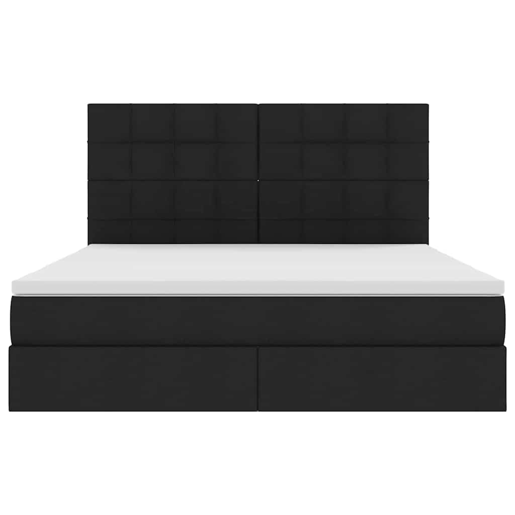 LED opbevarings seng med madras Sort 160 x 200 cm Stof