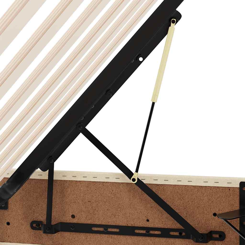 LED opbevarings seng med madras Creme 180 x 200 cm Stof