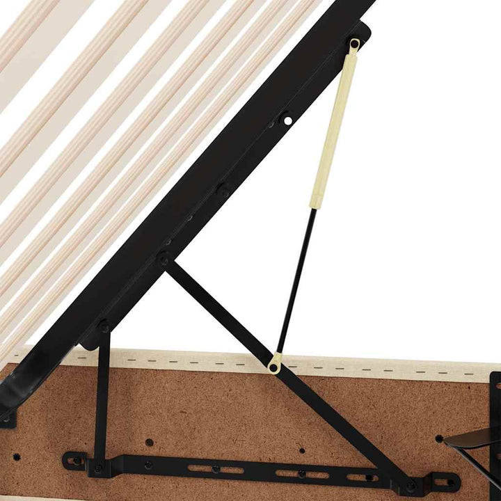 LED opbevarings seng med madras Creme 180 x 200 cm Stof