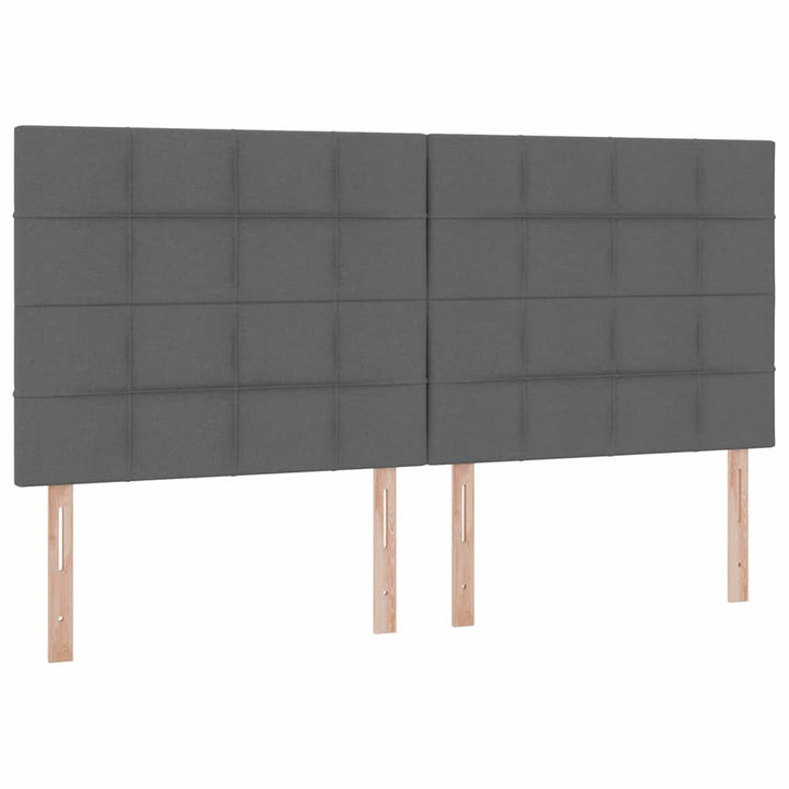 LED opbevarings seng med madras Mørkegrå 200 x 200 cm Stof