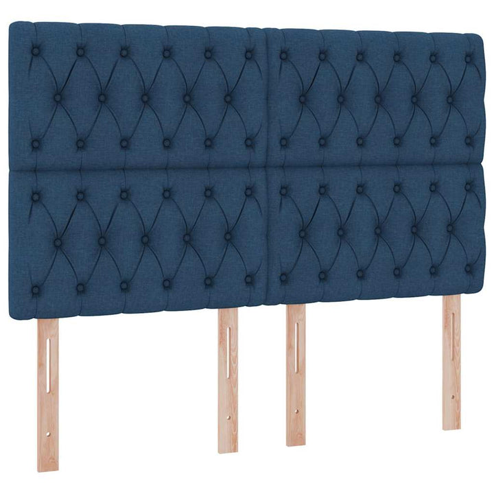 LED opbevarings seng med madras Blå 140 x 190 cm Stof