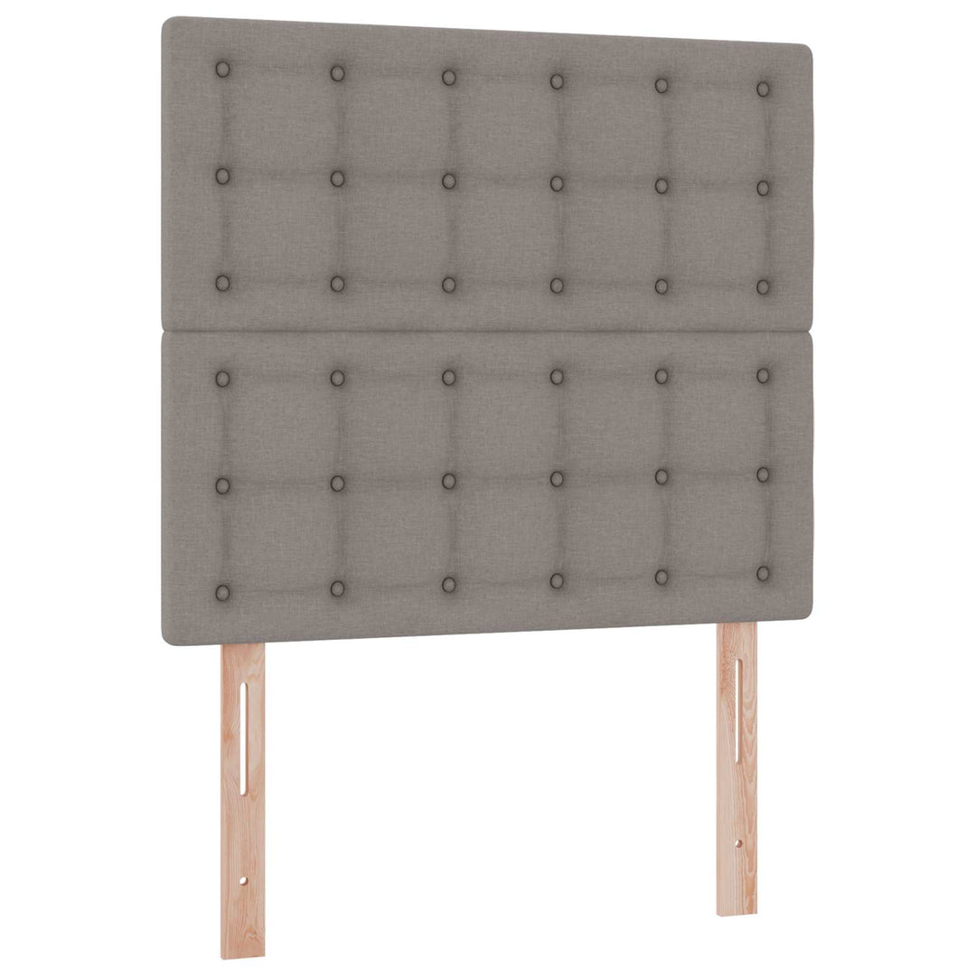 LED opbevarings seng med madras Gråbrun 90 x 200 cm Stof