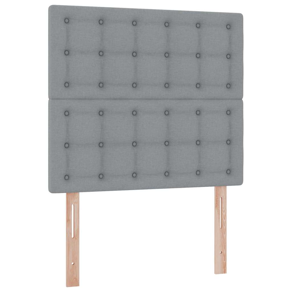 LED opbevarings seng med madras Lysegrå 100 x 200 cm Stof