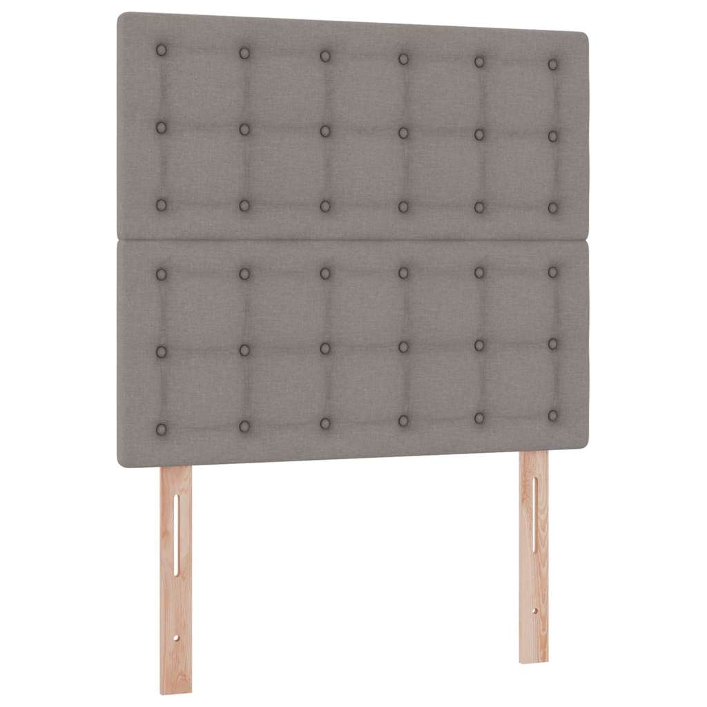 LED opbevarings seng med madras Gråbrun 100 x 200 cm Stof