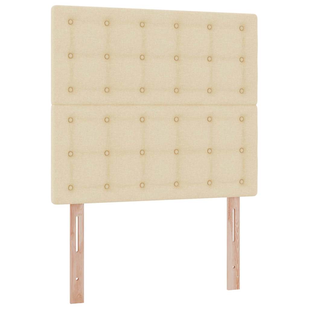 LED opbevarings seng med madras Creme 100 x 200 cm Stof