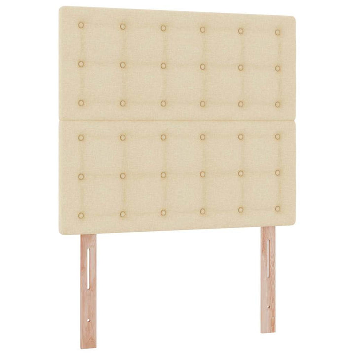 LED opbevarings seng med madras Creme 100 x 200 cm Stof