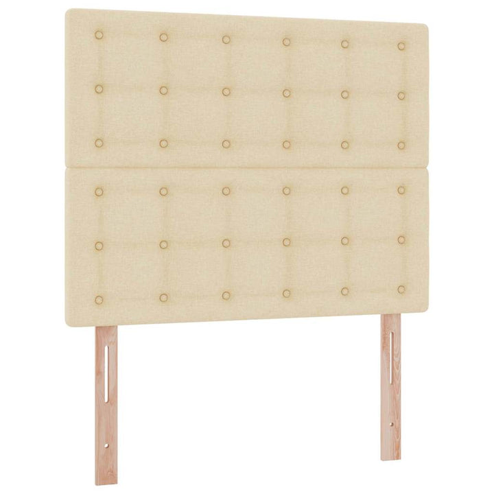 LED opbevarings seng med madras Cremefarvet 120 x 190 cm Stof