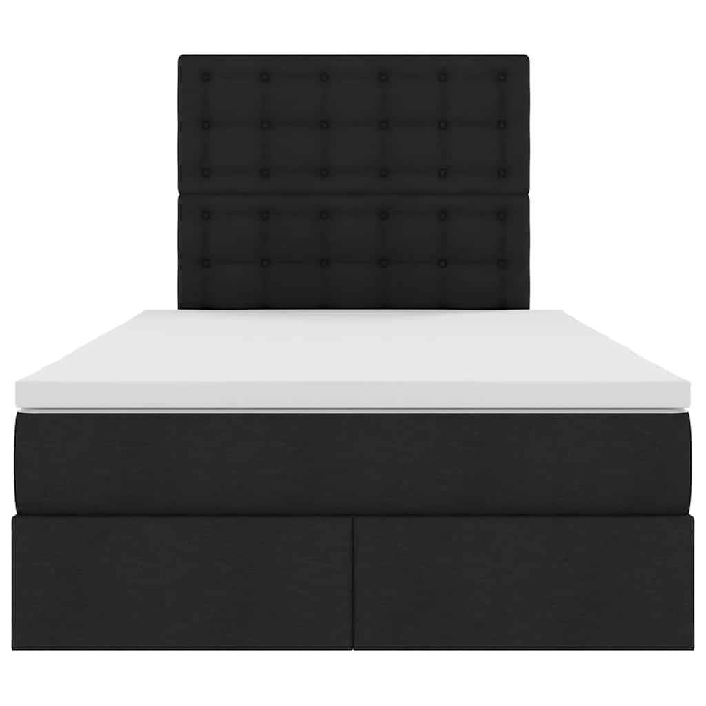 Seng med opbevaring og LED med LED Sort 120 x 200 cm Polyester