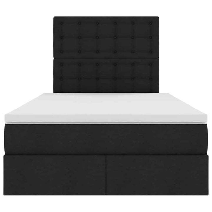 Seng med opbevaring og LED med LED Sort 120 x 200 cm Polyester