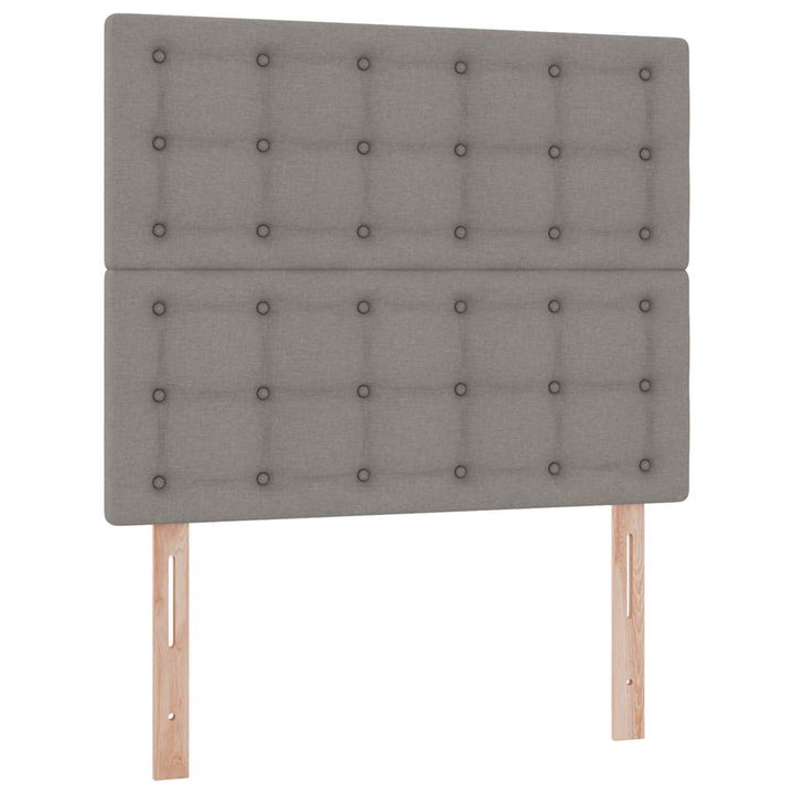LED opbevarings seng med madras Gråbrun 120 x 200 cm Stof