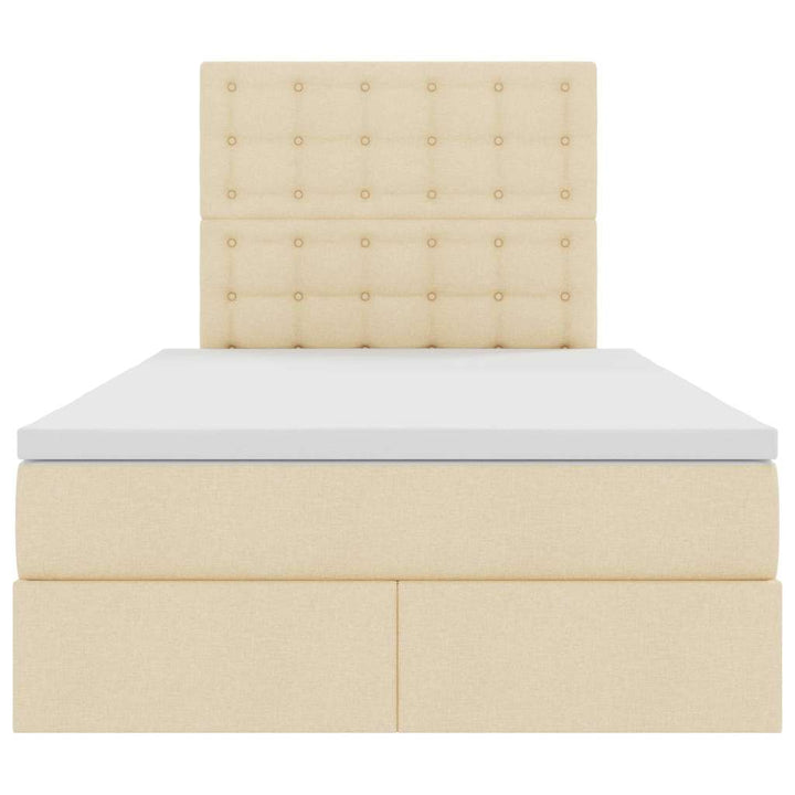 LED opbevarings seng med madras Creme 120 x 200 cm Stof