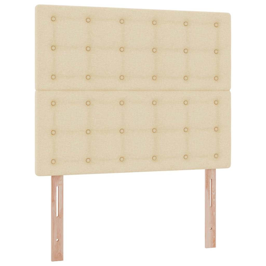 LED opbevarings seng med madras Creme 120 x 200 cm Stof