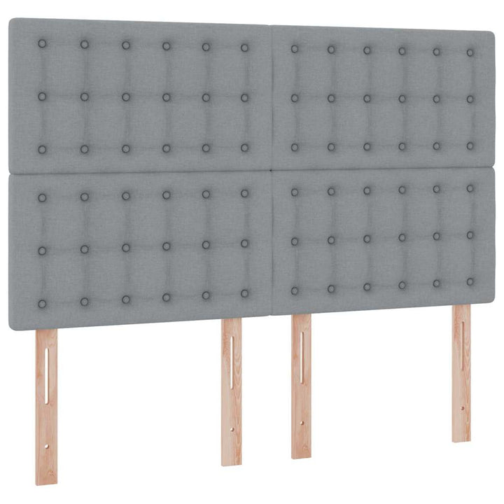 LED opbevarings seng med madras Lysegrå 140 x 190 cm Stof