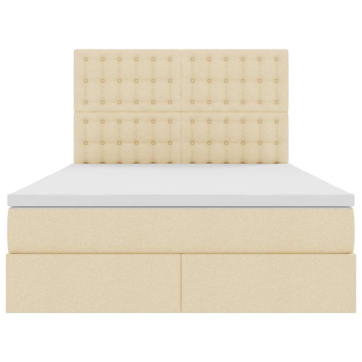 Seng med opbevaring og LED med LED Creme 140 x 190 cm Polyester