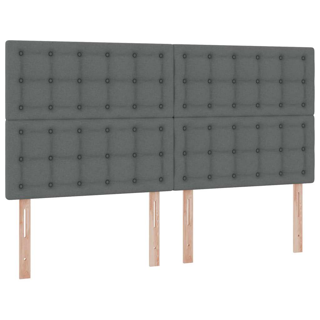 LED opbevarings seng med madras Mørkegrå 160 x 200 cm Stof
