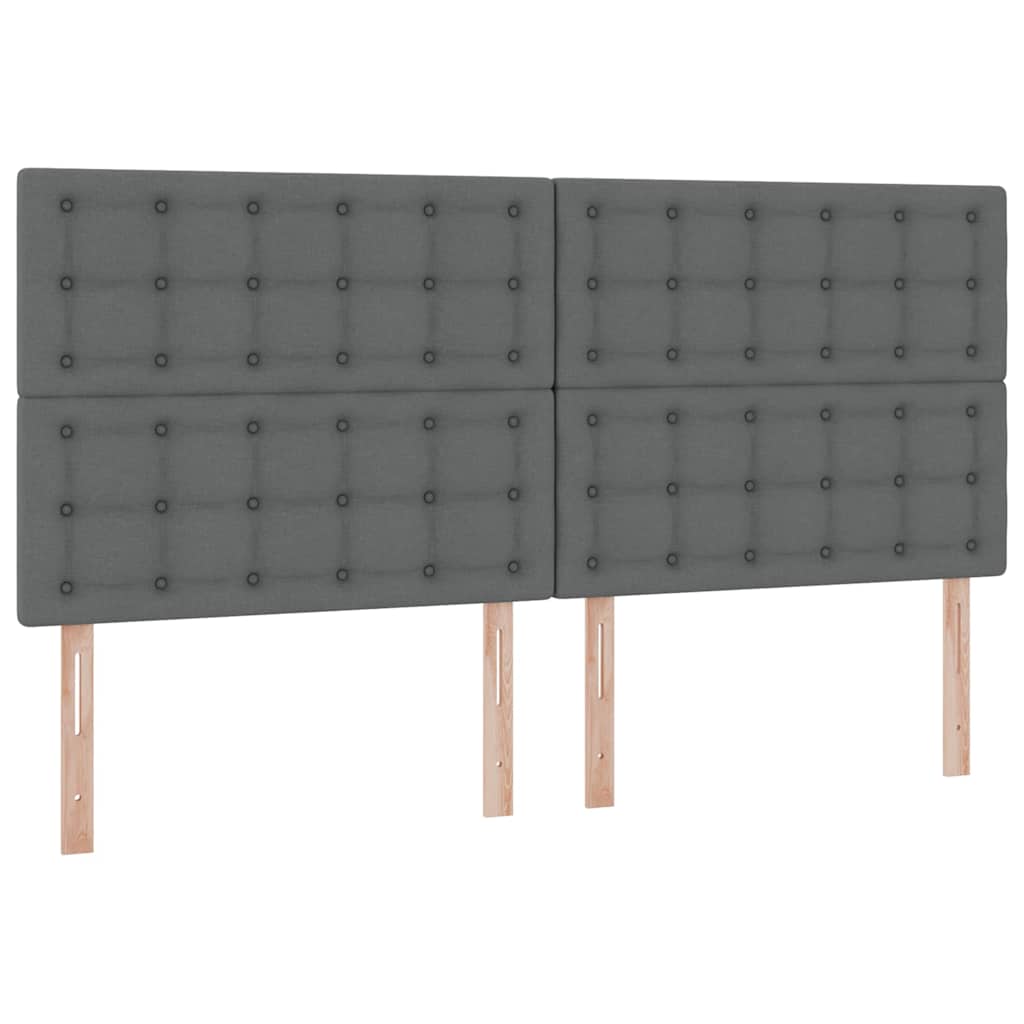 LED opbevarings seng med madras Mørkegrå 200 x 200 cm Stof