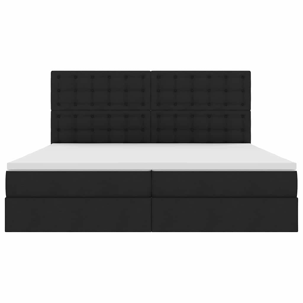 LED opbevarings seng med madras Sort 200 x 200 cm Stof