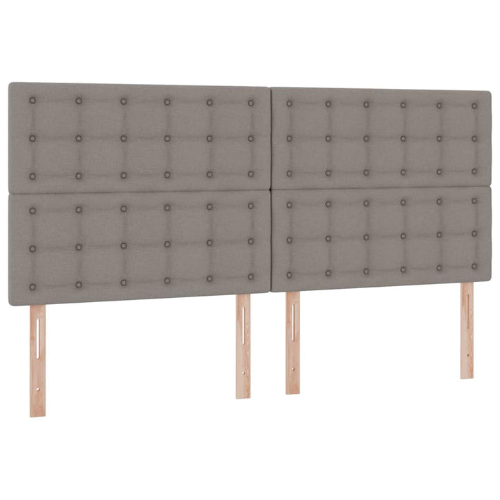 LED opbevarings seng med madras Gråbrun 200 x 200 cm Stof