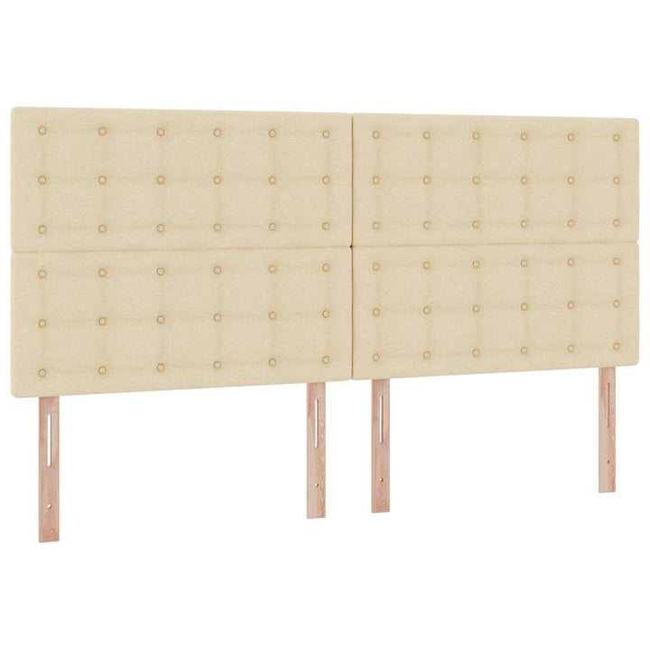 LED opbevarings seng med madras Creme 200 x 200 cm Stof