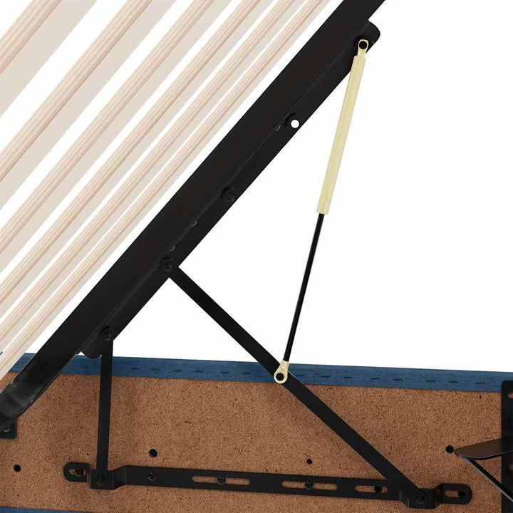 LED opbevarings seng med madras Blå 200 x 200 cm Stof