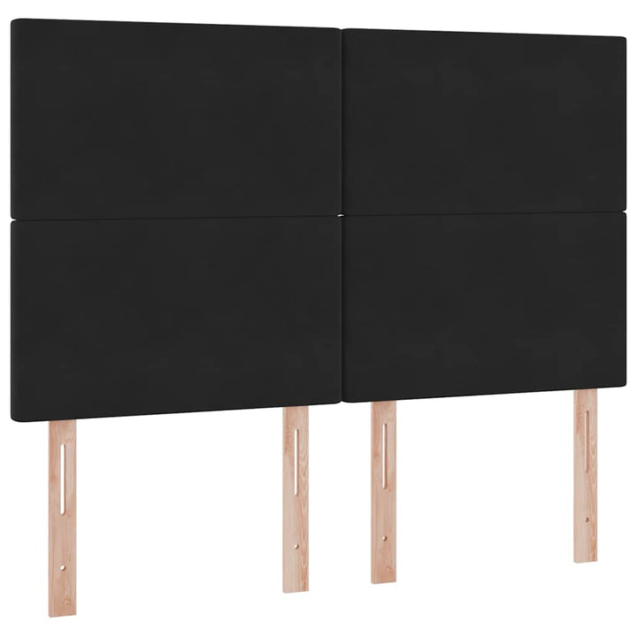 LED opbevarings seng med madras Sort 140 x 190 cm Fløjl