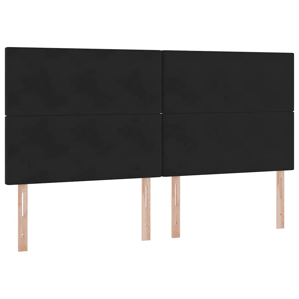 LED opbevarings seng med madras Sort 200 x 200 cm Fløjl