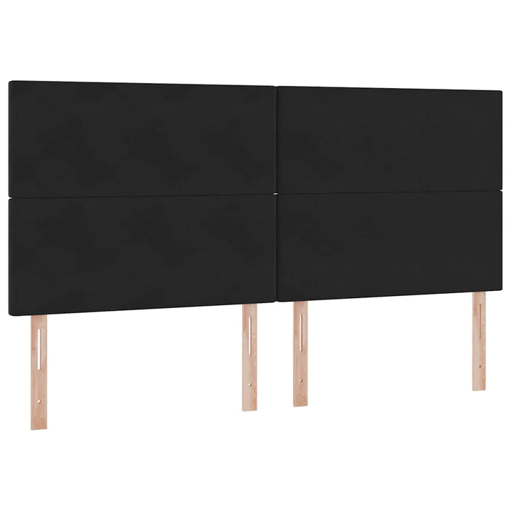 LED opbevarings seng med madras Sort 200 x 200 cm Fløjl