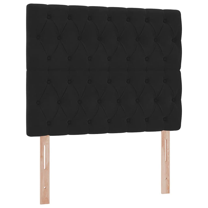 LED opbevarings seng med madras Sort 120 x 200 cm Fløjl