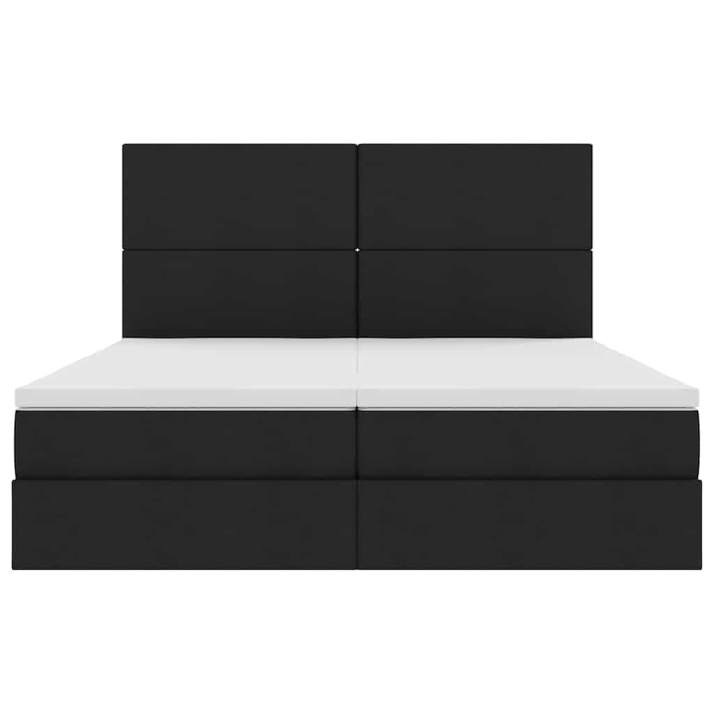 LED opbevarings seng med madras Sort 180 x 200 cm Stof