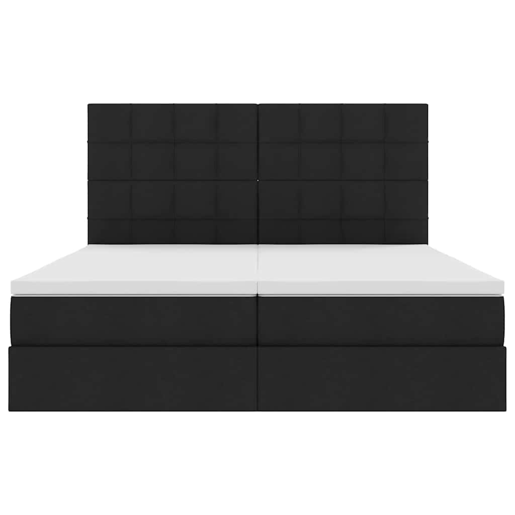 LED opbevarings seng med madras Sort 180 x 200 cm Stof