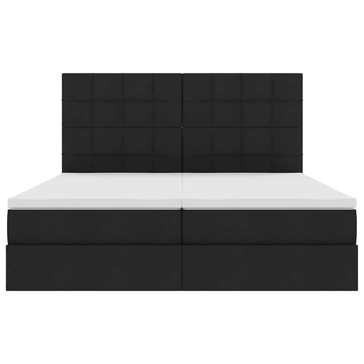 LED opbevarings seng med madras Sort 180 x 200 cm Stof