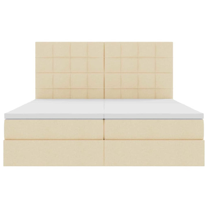 LED opbevarings seng med madras Creme 200 x 200 cm Stof