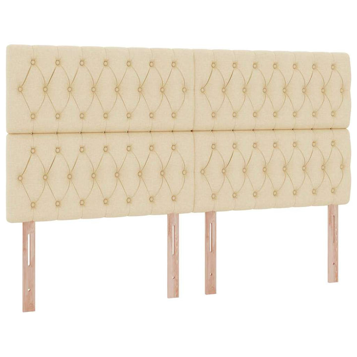 LED opbevarings seng med madras Creme 200 x 200 cm Stof