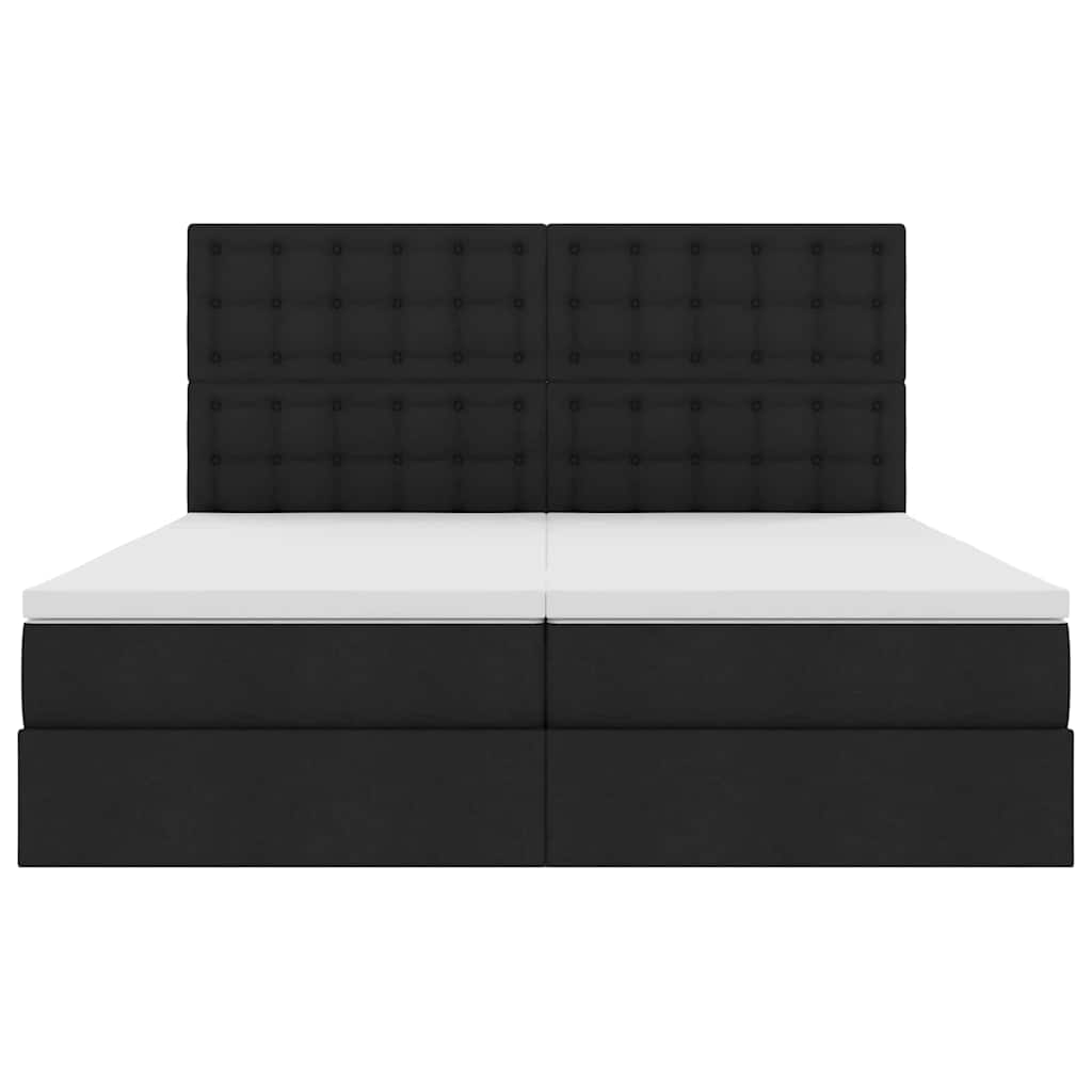 LED opbevarings seng med madras Sort 200 x 200 cm Stof