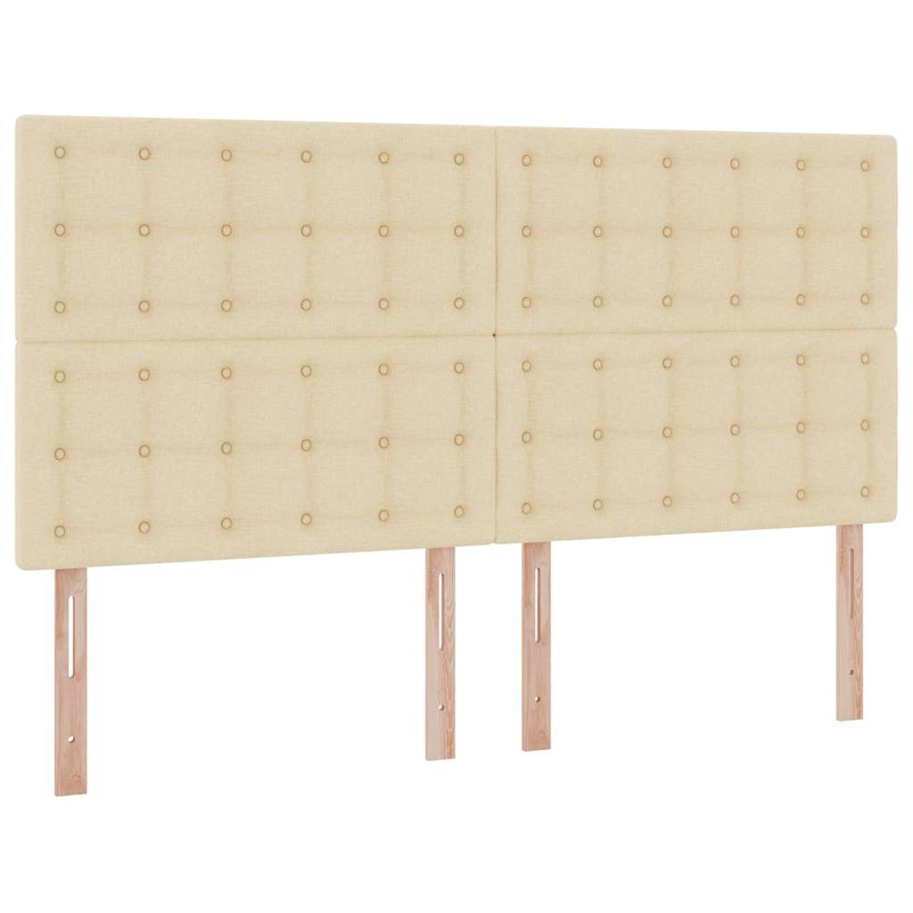 Seng med LED -strimmellys Creme 200 x 200 cm Stof
