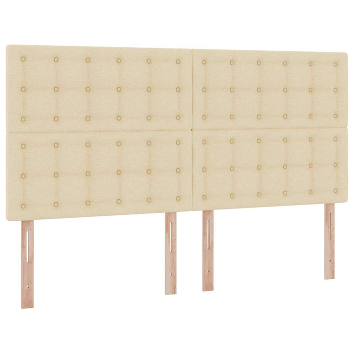 Seng med LED -strimmellys Creme 200 x 200 cm Stof