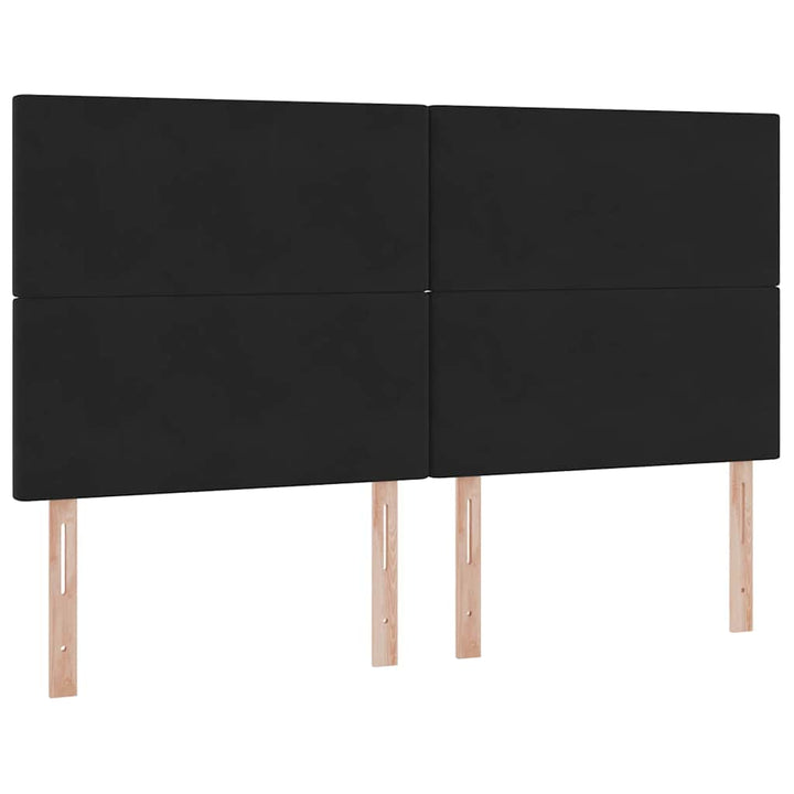 LED opbevarings seng med madras Sort 180 x 200 cm Fløjl