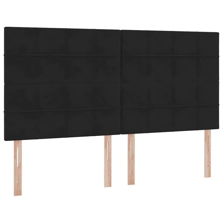 LED opbevarings seng med madras Sort 180 x 200 cm Fløjl