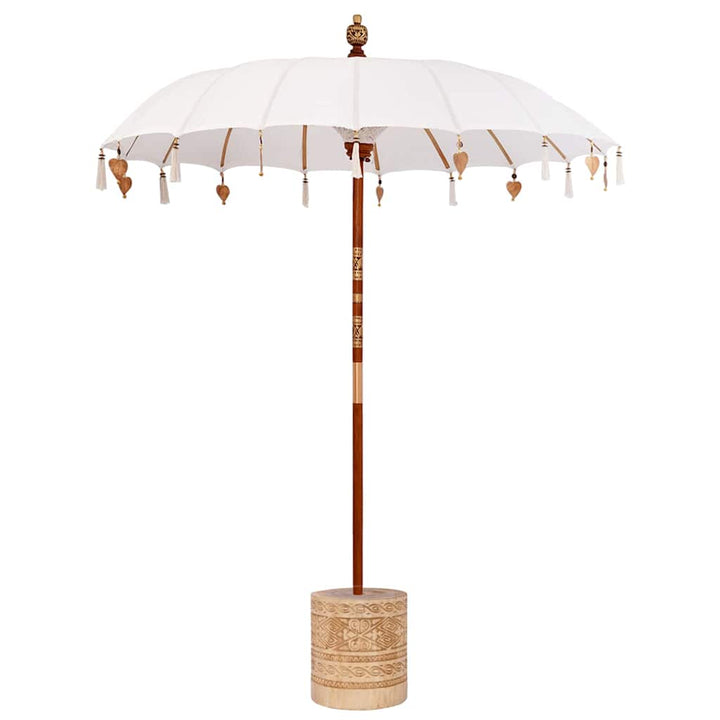 Balinesisk parasol med base 250 190 x 190 x 250 cm