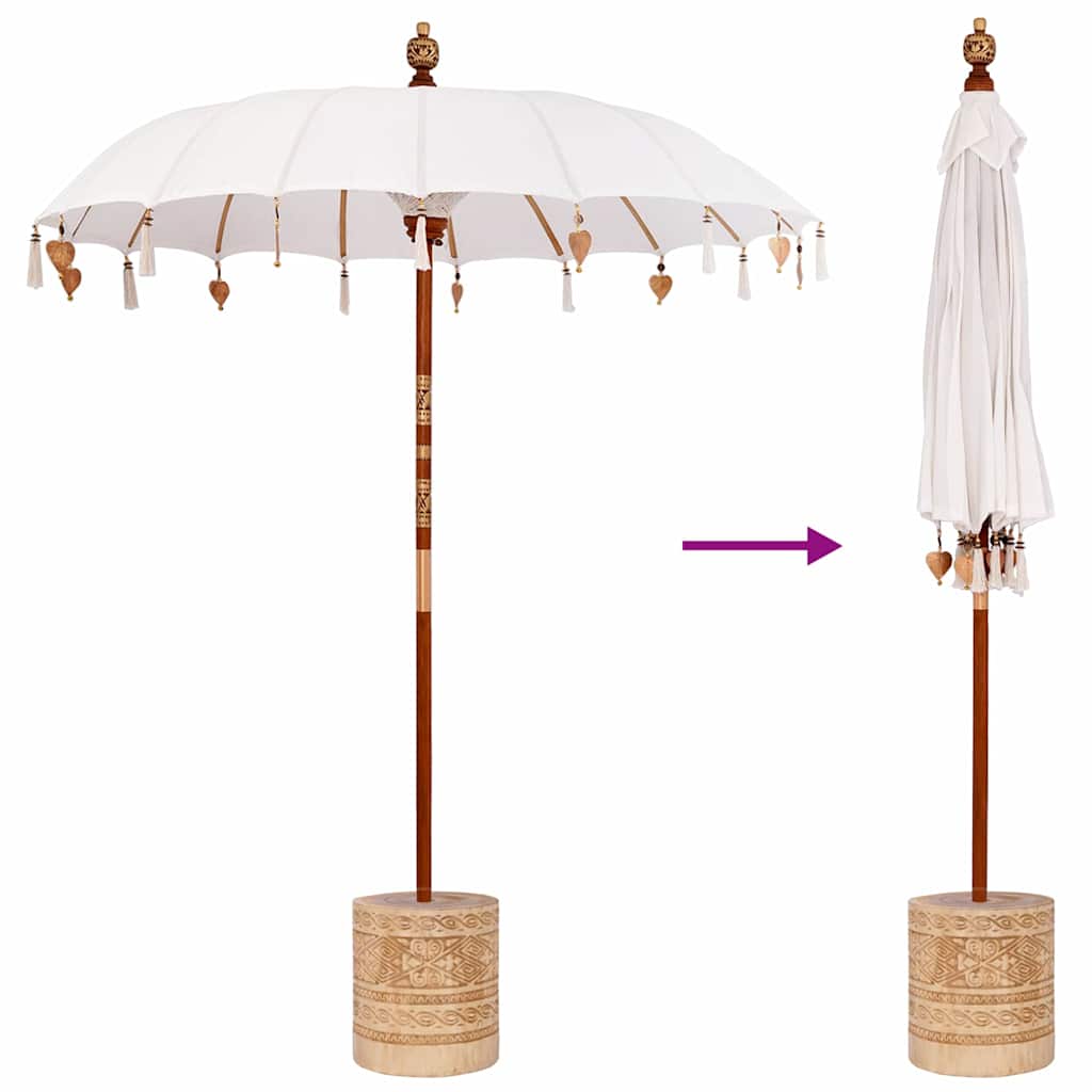 Balinesisk parasol med base 250 190 x 190 x 250 cm