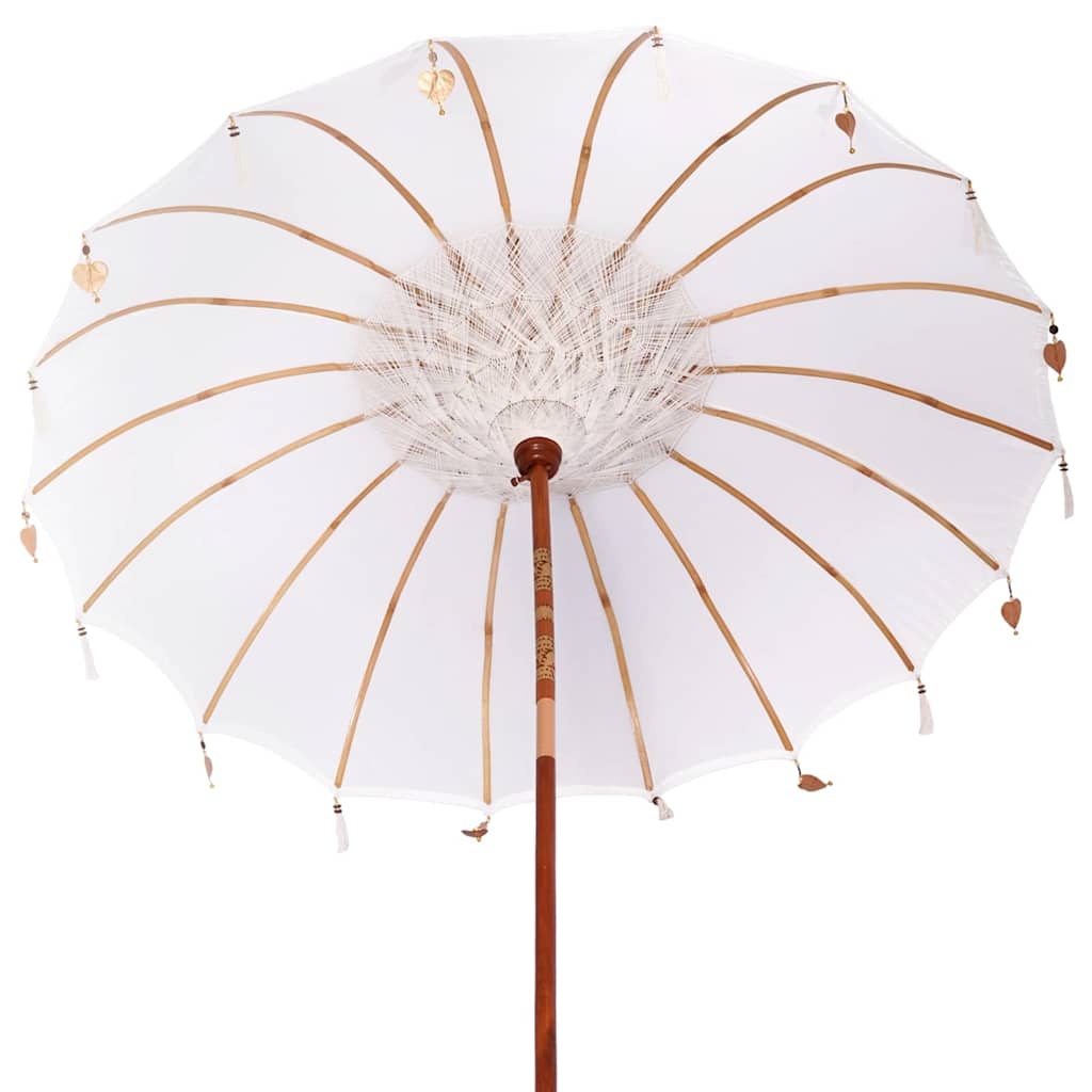 Balinesisk parasol med base 250 220 x 220 x 250 cm